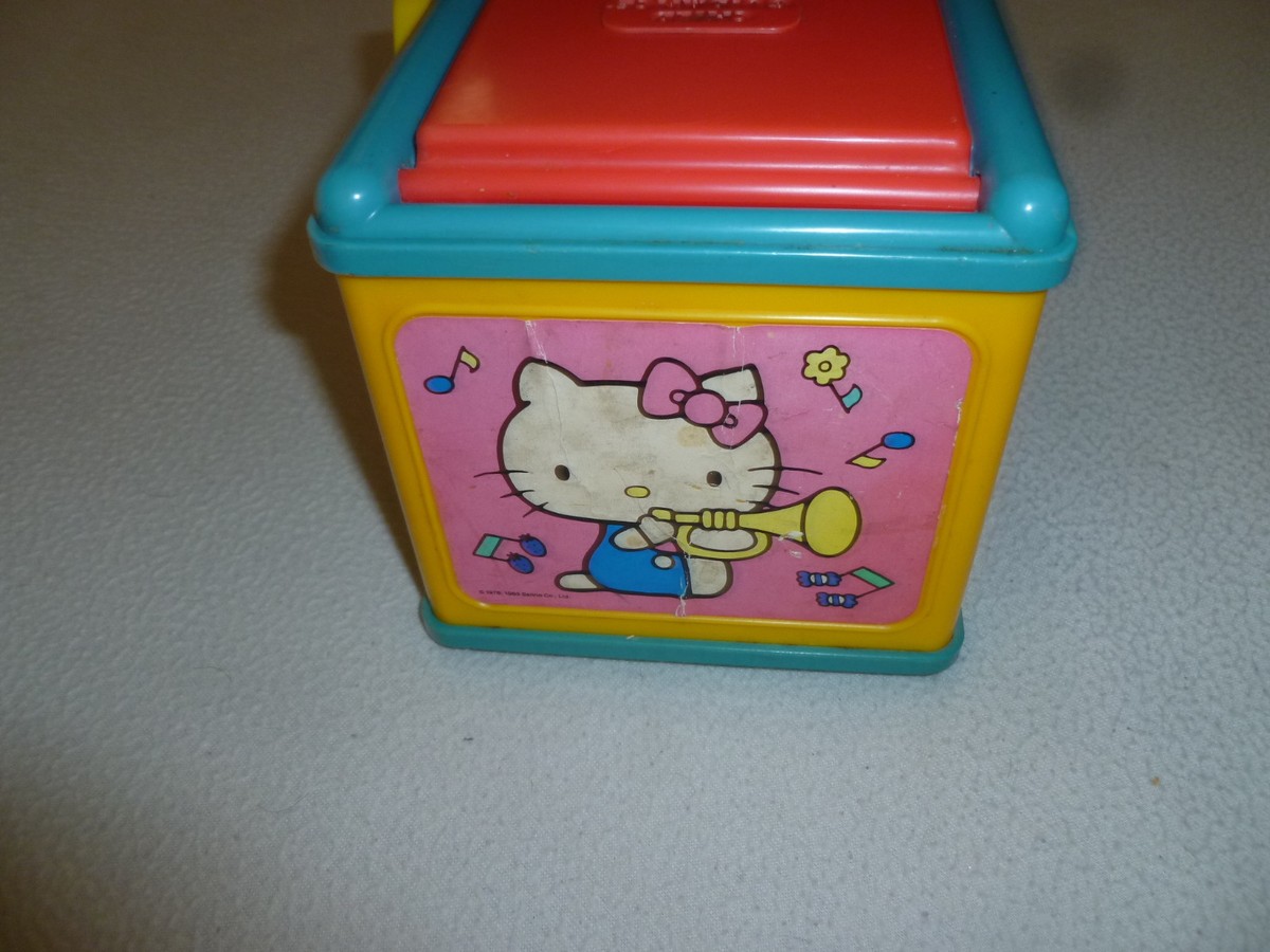 VINTAGE SANRIO HELLO KITTY MUSICAL JACK IN THE BOX CHILD GUIDANCE