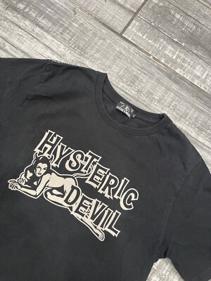 Hysteric Glamour T-Shirt Back Logo Devil Girl Size Medium M Black