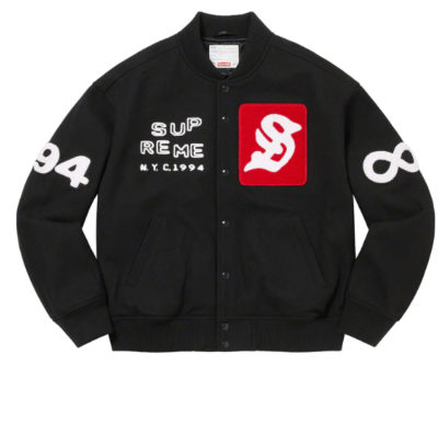 Supreme Tourist Varsity Jacket Black Small SS23 I Love NY FuckEm