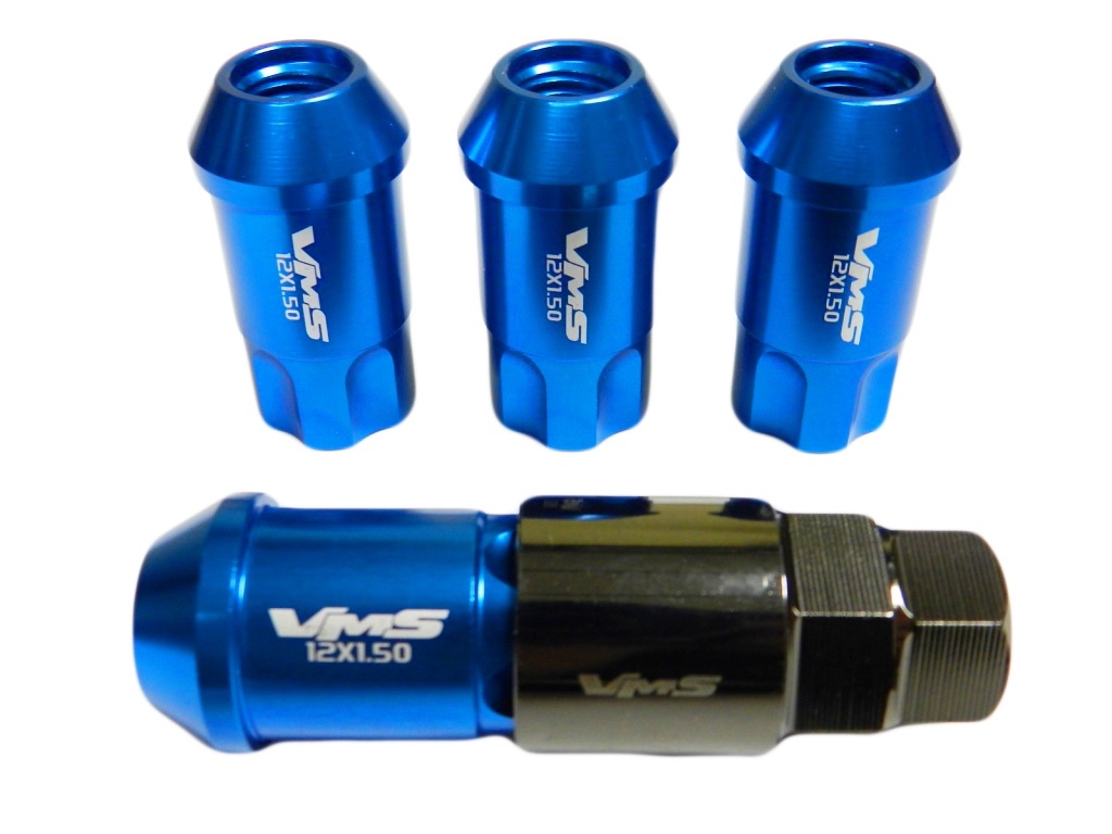 BLUE 20PC LOCKING LUG NUTS WITH KEY FOR 07-14 SUBARU IMPREZA WRX