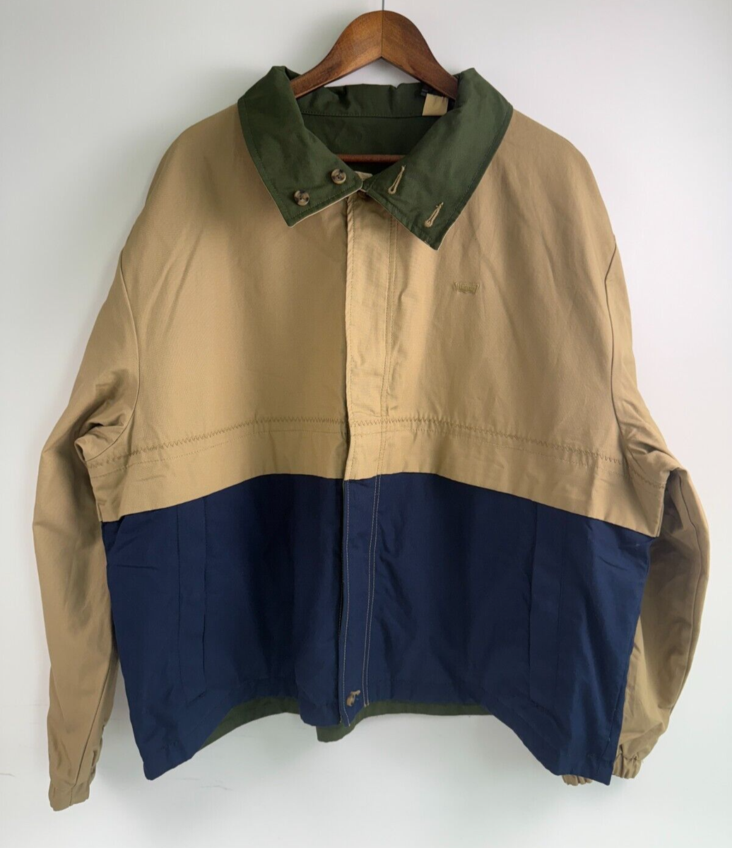 Levi's Men Rex Reversible Full Zip Canvas Jacket Beige/ Green Size