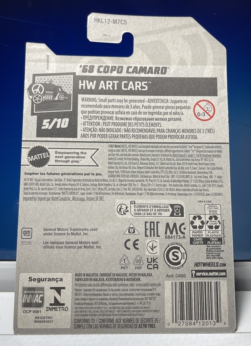 HOT WHEELS SUPER TREASURE HUNT 68 COPO CAMARO STH VVHTF HW ART