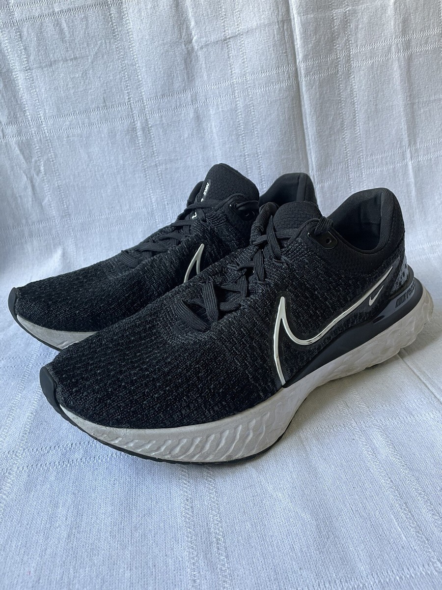 Nike React Infinity Run Flyknit Black White Running Shoes Size