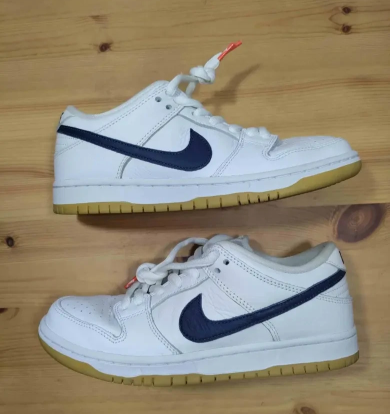 Nike SB Dunk Low Orange Label White Navy Size 7.5 Men's / Women's