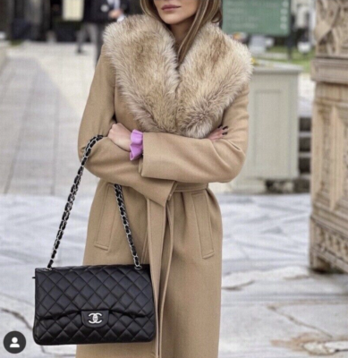 ZARA WOMEN NEW LONG WOOL BLEND COAT PREMIUM CAMEL LIGHT TAN 8552