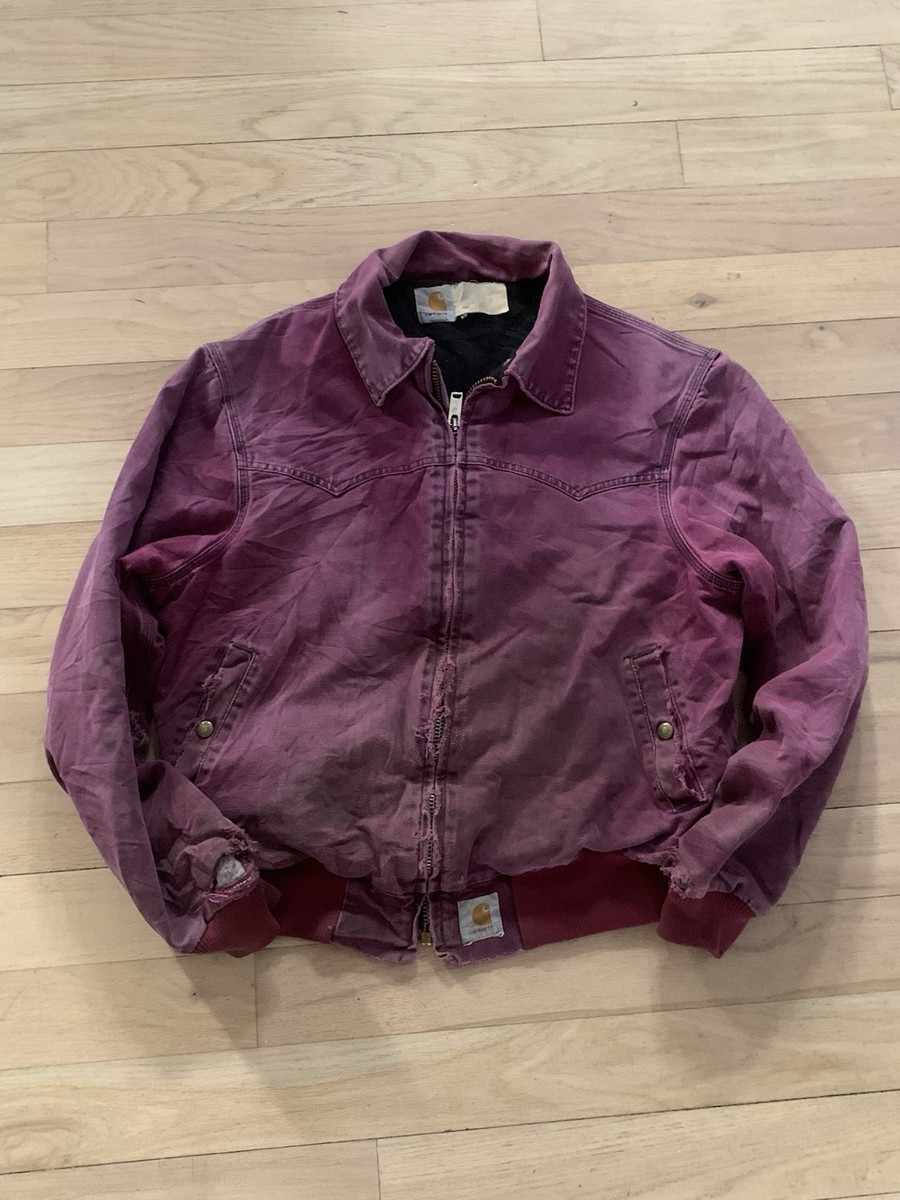 Vintage Carhartt Santa Fe Purple Jacket Size MED / Large *READ