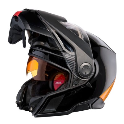 Ski-Doo OEM Advex Sport Radiant Snowmobile Helmet Black/Orange 2XL