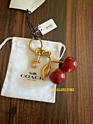 COACH Cherry Keychain or Bag Charm 77840 Authentic NWT WITH POUCH