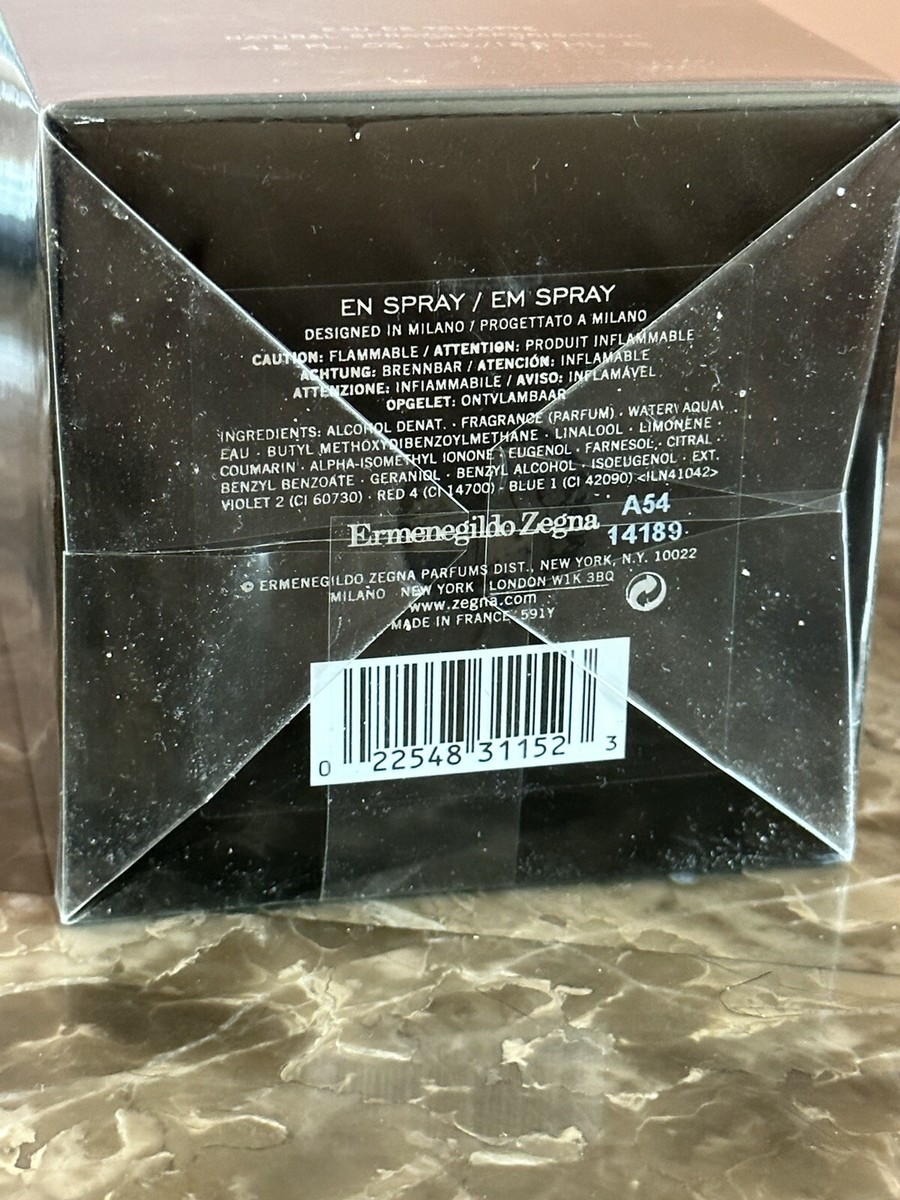 ERMENEGILDO ZEGNA PERUVIAN AMBRETTE 4.2 oz 125 ml Mens EAU DE