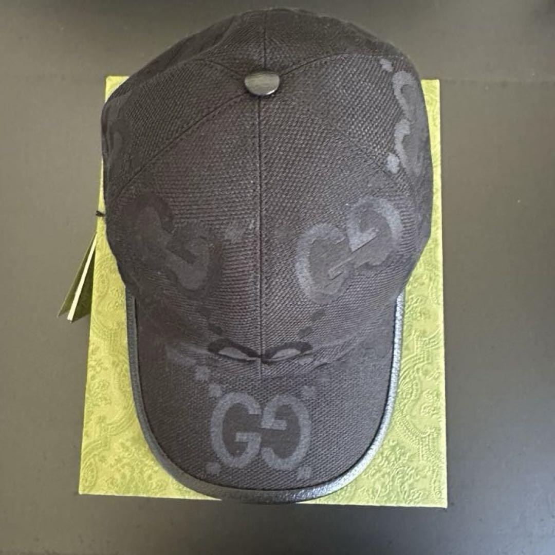 Gucci Black Baseball Cap Jumbo Gg Hat L 59Cm | eBay