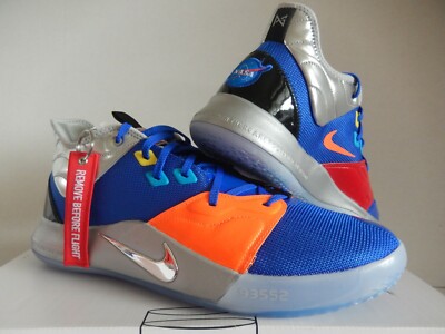 NIKE PG 3 PAUL GEORGE NASA RACER BLUE-METALLIC SILVER SZ 17