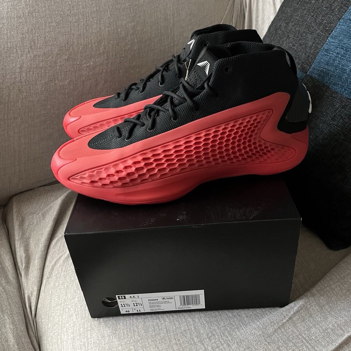 Adidas Anthony Edwards AE 1 Red Georgia Bulldogs New Size 11.5