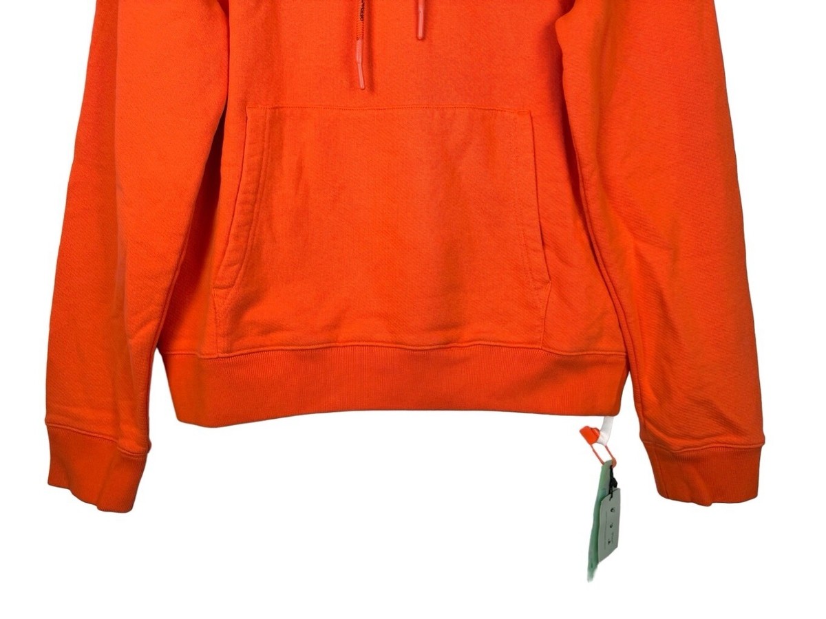 Off-White Virgil Abloh 2013 Orange Hoodie XL Black Logo Hand Signs