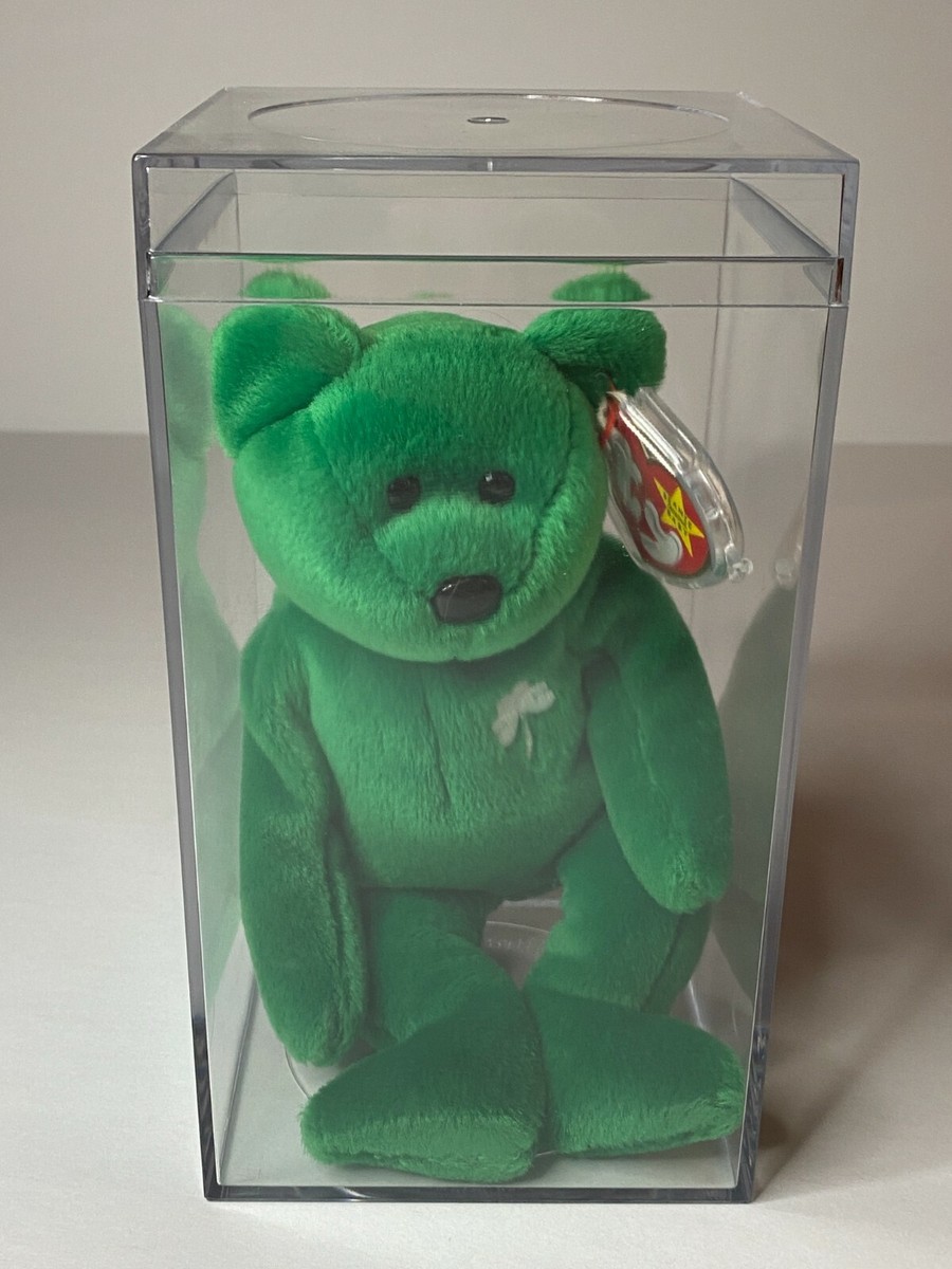 1997 TY Beanie Baby Erin Lucky Shamrock Green Bear, RARE w/ERRORS