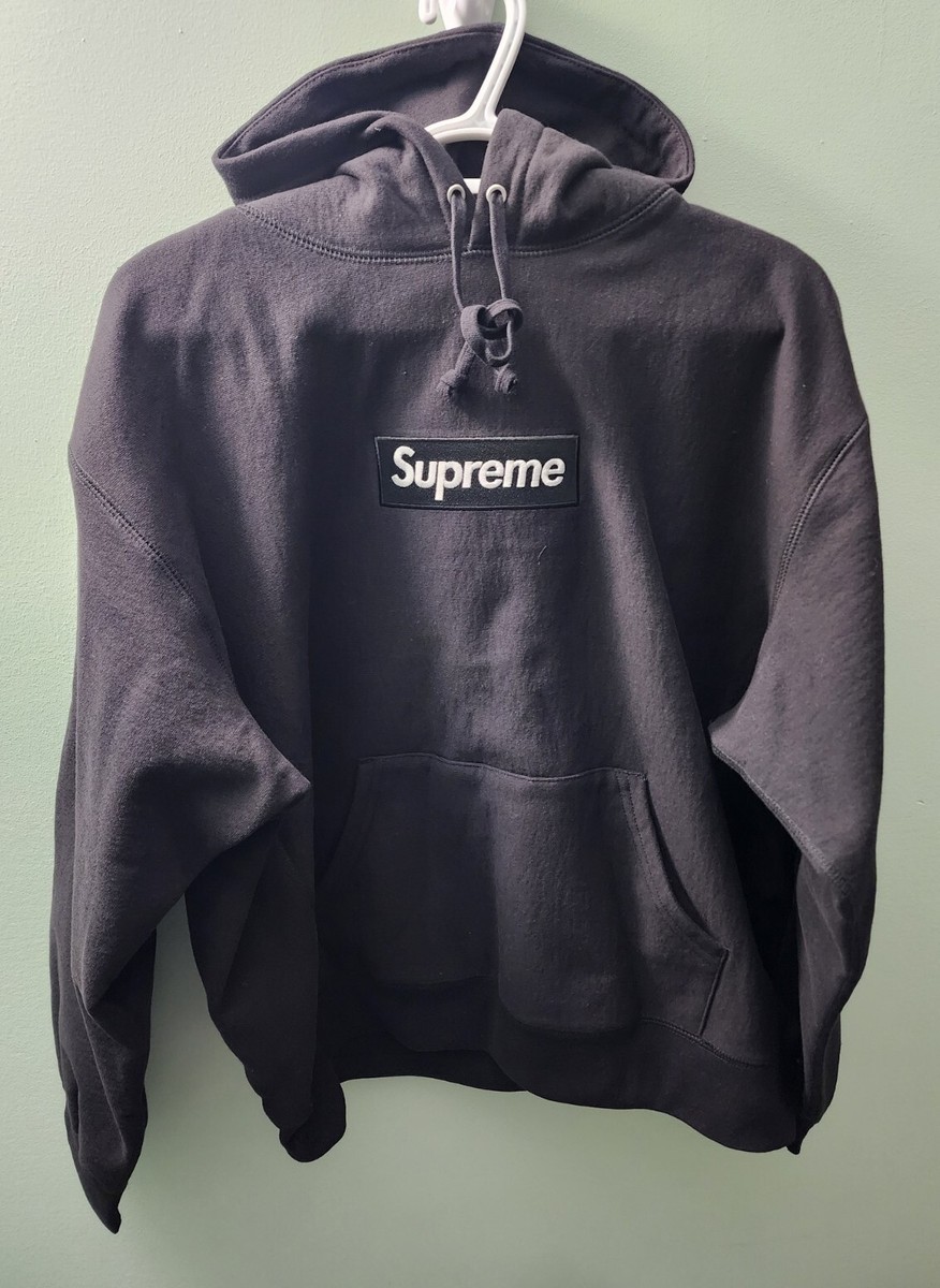 Supreme Box Logo Hooded Black Sweatshirt 2023 Men's Hoodie Sz