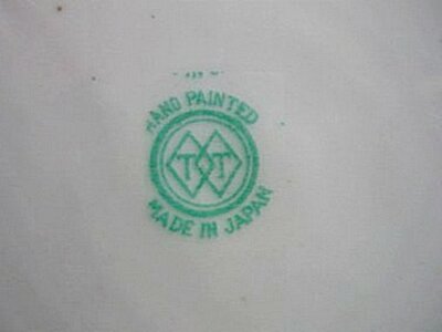 Antique Takita Japan Double Diamond Tt Hand Painted Porcelain