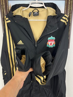 Vintage Adidas Liverpool Football Jacket Soccer Black Track Top