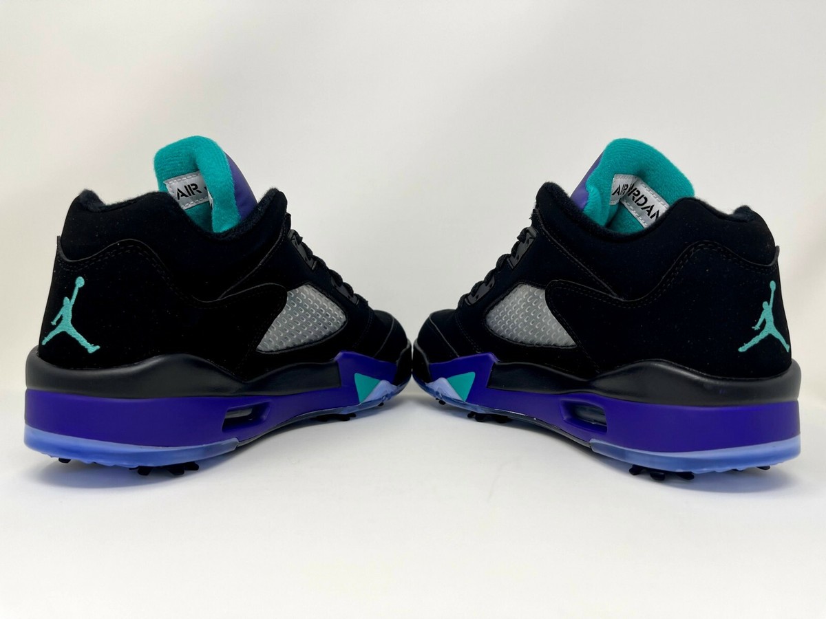Nike Air Jordan Retro V 5 Low Golf Shoe Black Grape Spike Mens