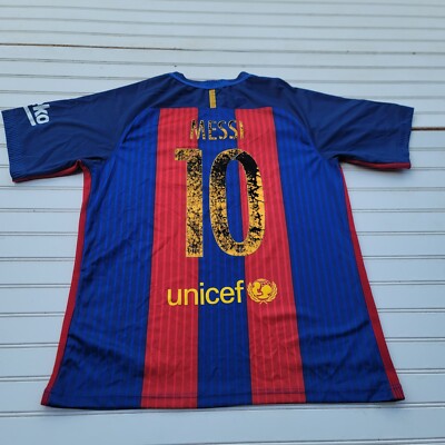 NIKE FC BARCELONA HOME JERSEY 2016/2017 MESSI #10 MENS FAN FIT Sz