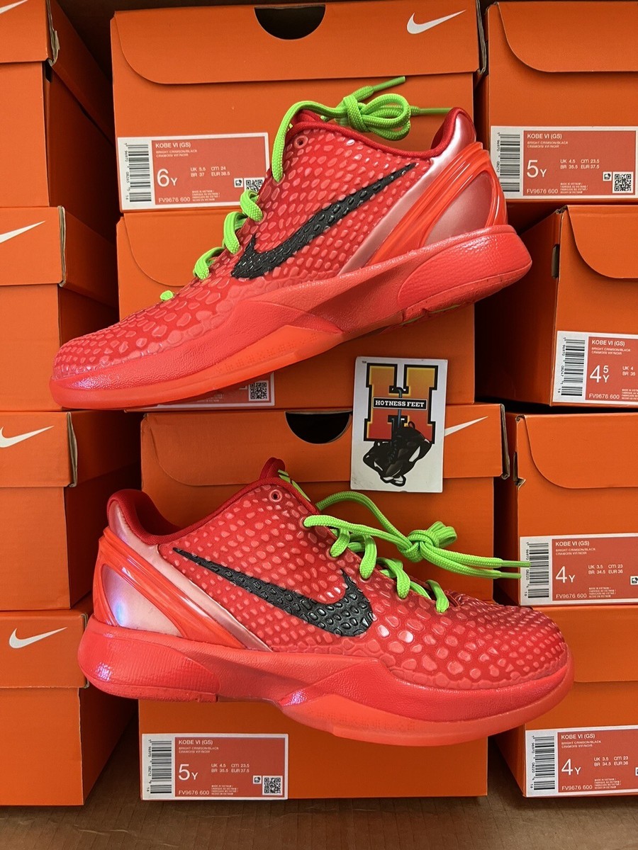Nike Kobe 6 Protro Reverse Grinch Red FV4921-600 GS & MEN Size: 4Y