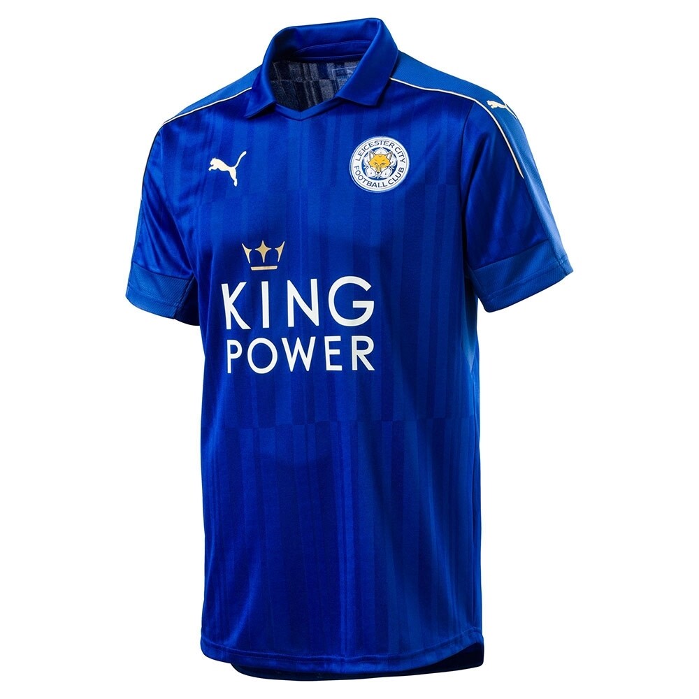 LEICESTER CITY 2016/17 HOME BLUE (LARGE) PUMA S/SLV SOCCER SHIRT
