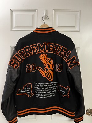 SUPREME Team Varsity Jacket 19FW Model Size-Medium Men's | eBay