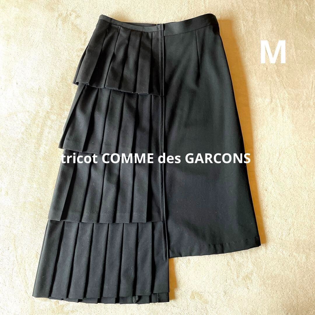 TRICOT Comme des Garcons Asymmetric Pleated Skirt M Wool Japan | eBay