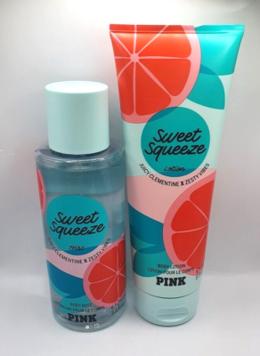 VICTORIA'S SECRET PINK SWEET SQUEEZE BODY MIST & LOTION (SET OF 2