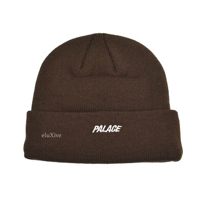 NWT Palace 3D P-Logo Beanie Brown Arcylic Rib Knit Hat Men's DS