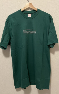 Supreme Kaws Chalk Box Logo T Shirt SS21 Green- LARGE | eBay