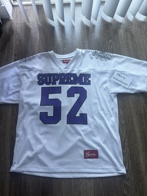 Supreme Mesh Football Jersey 52 White Purple Spider Web Size Small