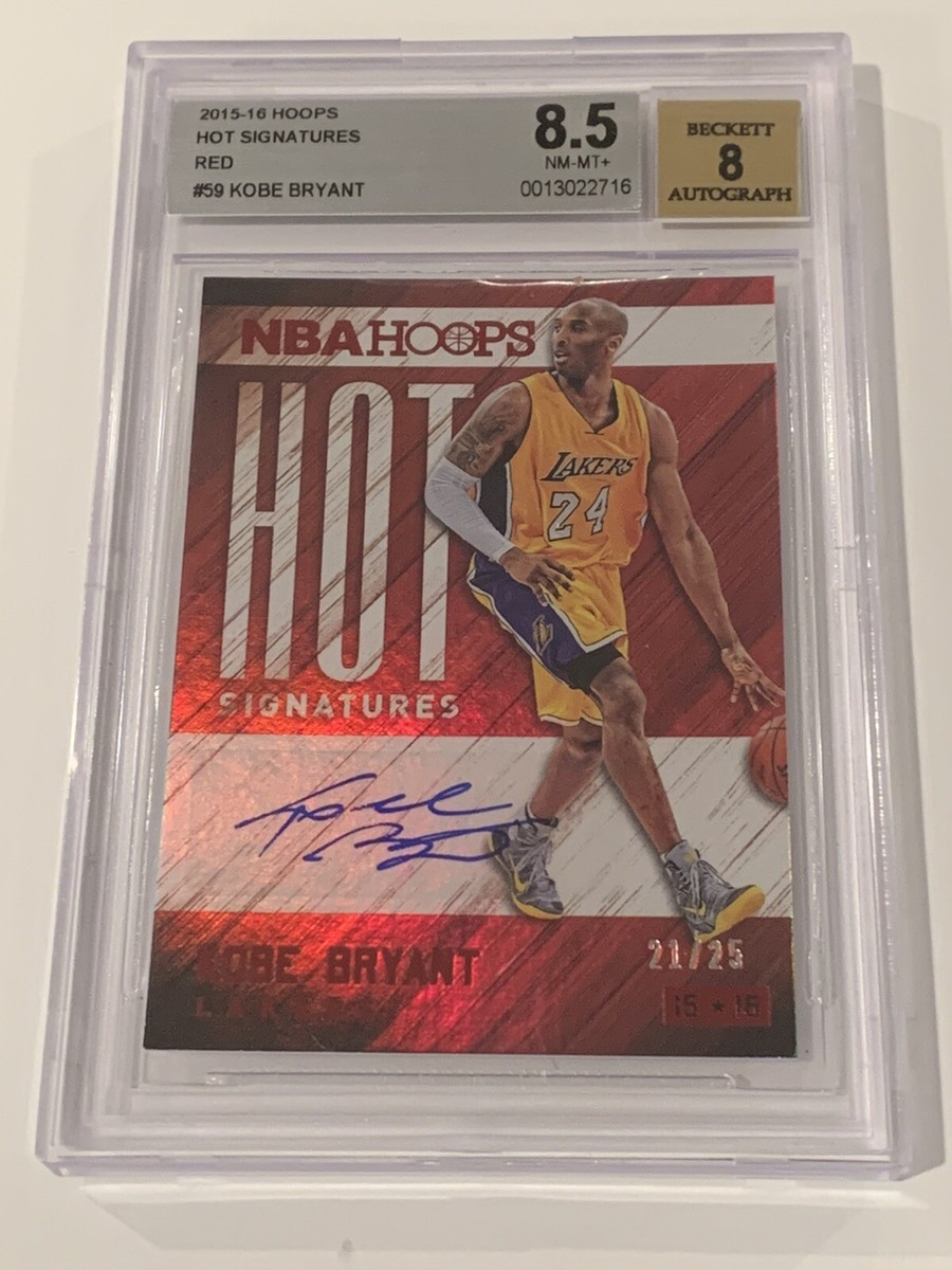 Kobe Bryant 2015-16 Panini Hoops Hot Signatures Red Autograph #59
