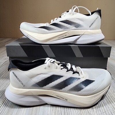 Adidas Adizero Boston 12 Running Shoes White Mens Sz 7/Womens Sz 8