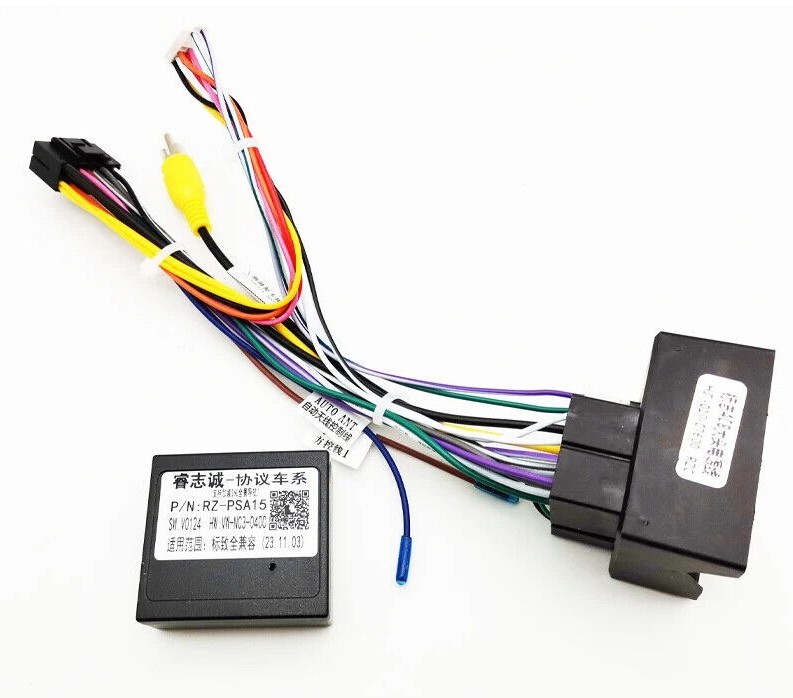 16 Pin to Quadlock Wiring Harness CANBUS Decoder Box for Peugeot