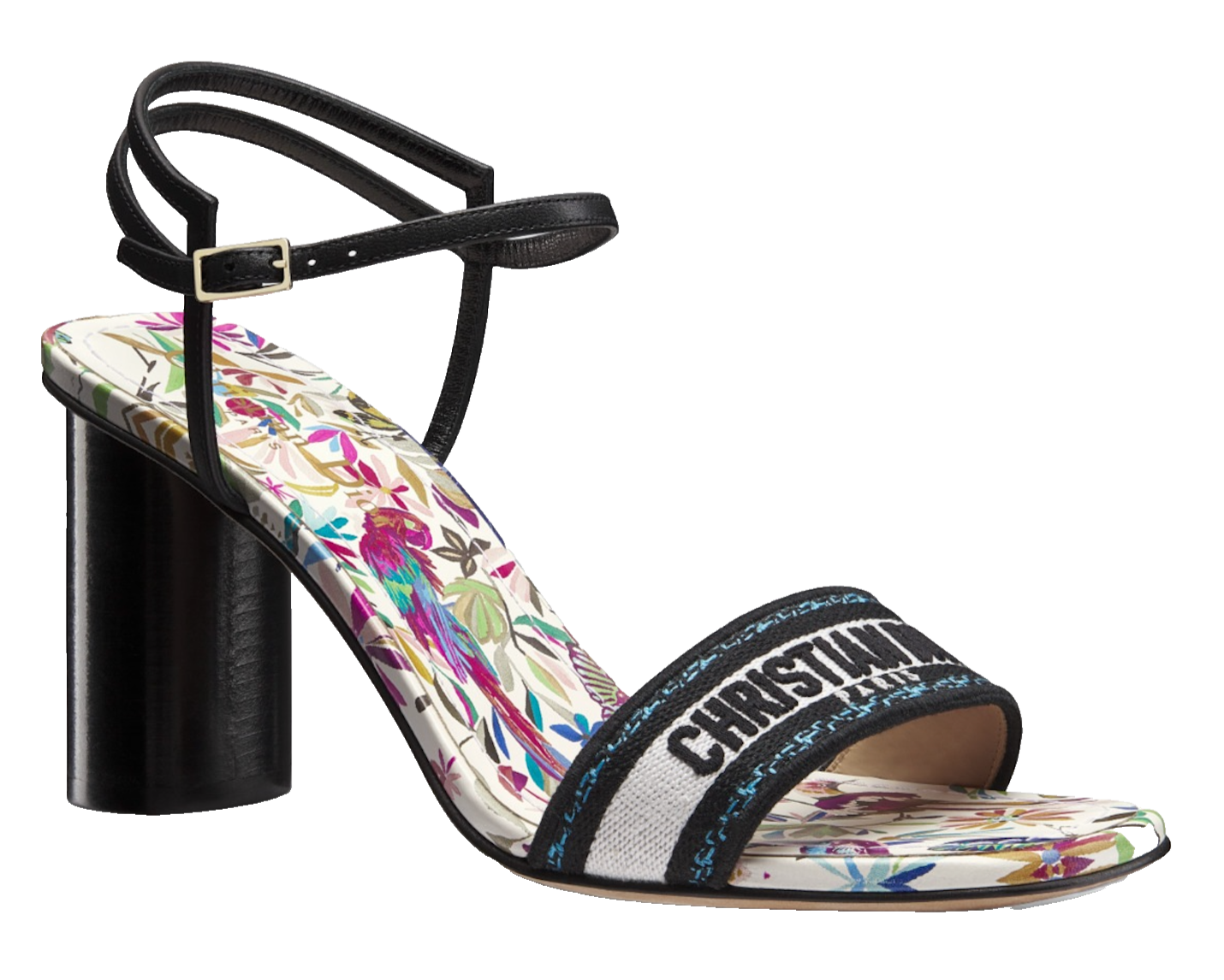 Dior TDJ Fantastica Black Blue Dway Heeled Sandal Ankle Strap Heel