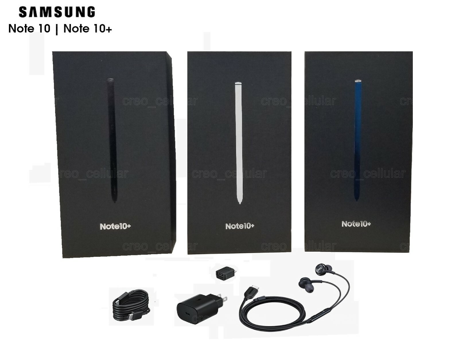 Samsung Galaxy Note 10 10+ Plus Box with OEM Accessories Genuine