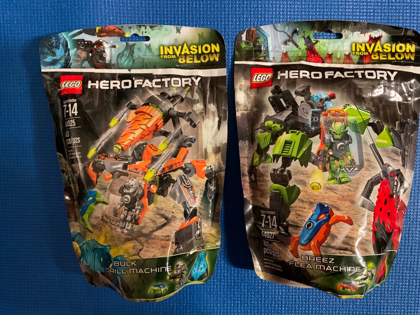 NEW Lego Hero Factory 44025-Bulk Drill Machine, 44027-Breez Flea