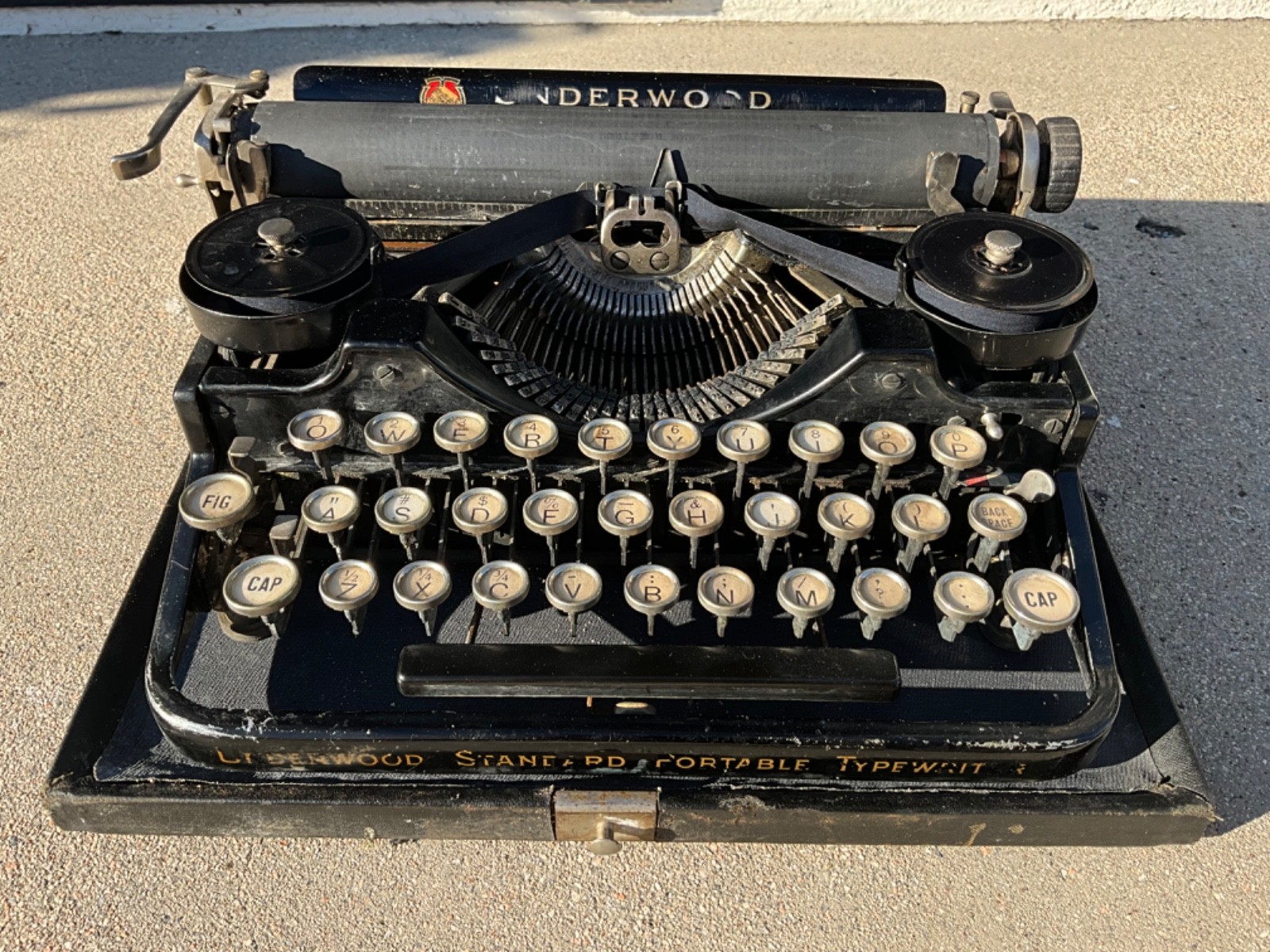 Antique Underwood Standard Portable Typewriter w/ Case, 1920s