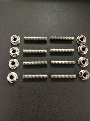 Kawasaki ZX6R Ninja ZX-6R stainless steel exhaust studs and flange