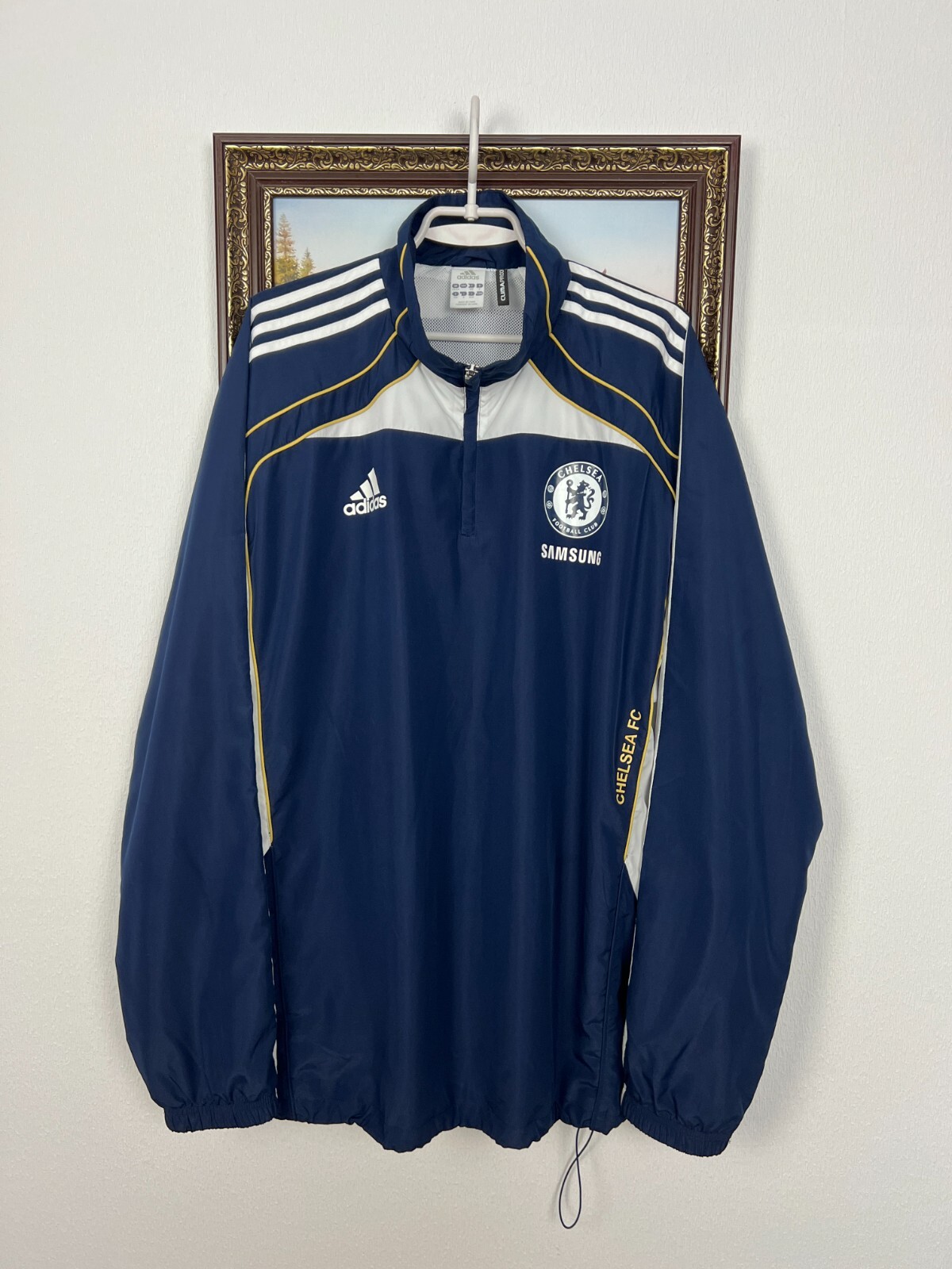 Vintage Adidas Chelsea Football Jacket Soccer Blue Train Track Top