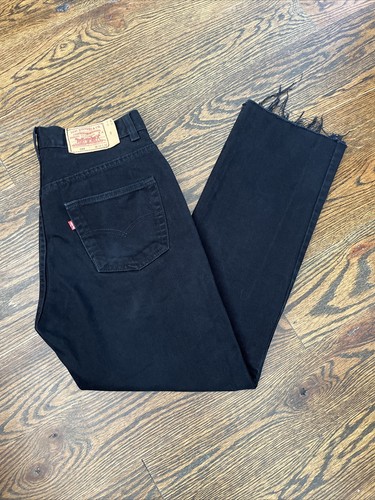 LEVIS 501 BLACK Jeans 32x29 Women's Vintage 90s USA Very Dark Dye