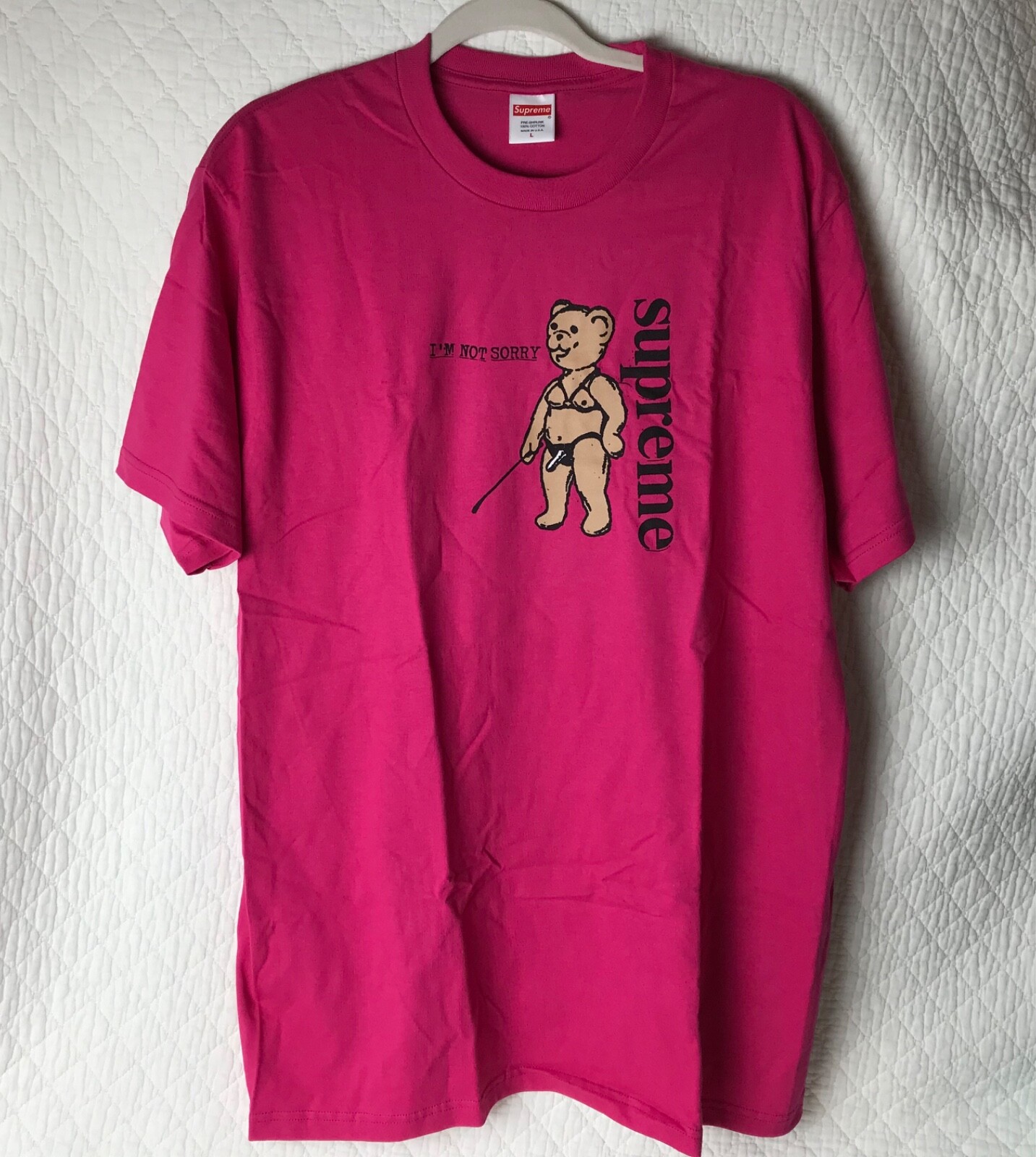 Supreme Not Sorry T-Shirt Hot pink SZ L Adult Unisex SS21 New | eBay