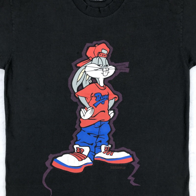 vtg 90s BUGS BUNNY LOONEY TUNES DOUBLE-SIDED T-Shirt M/L cartoon