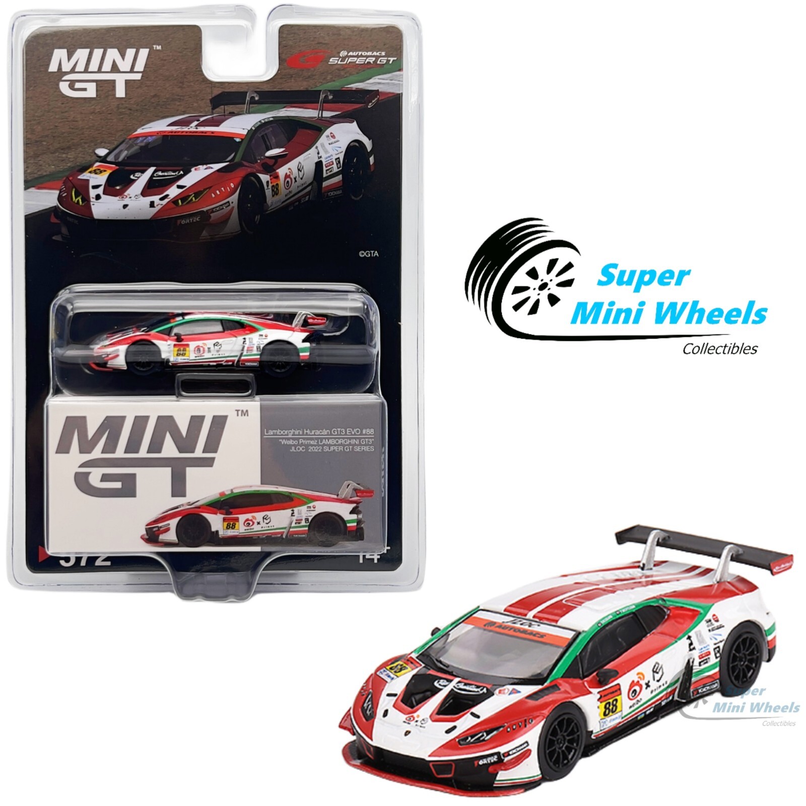 Mini GT 1:64 Lamborghini Huracán GT3 EVO #88 “Weibo Primez