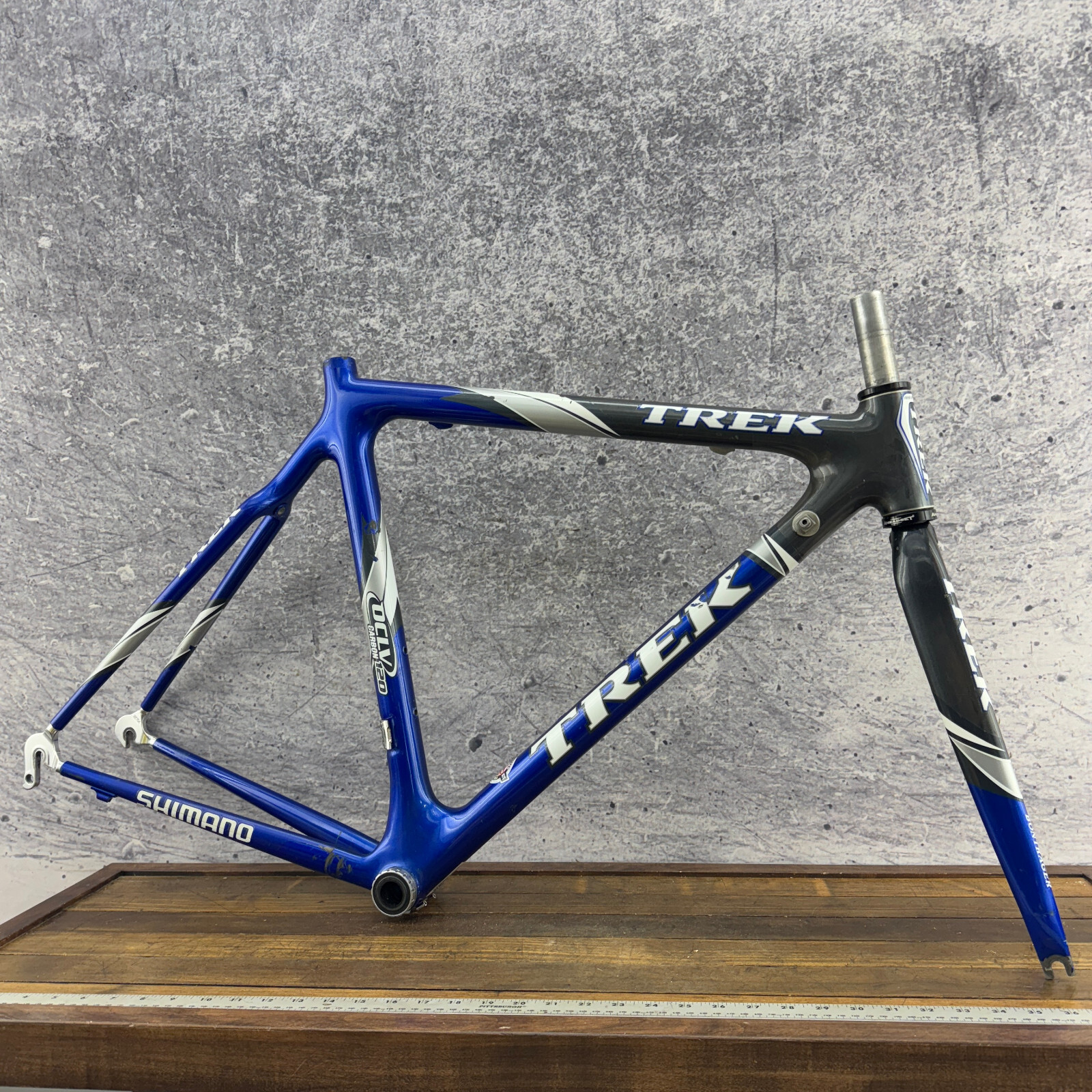 Trek OCLV 120 Carbon Fiber Frame Set 54 cm USA 700c Blue Aero