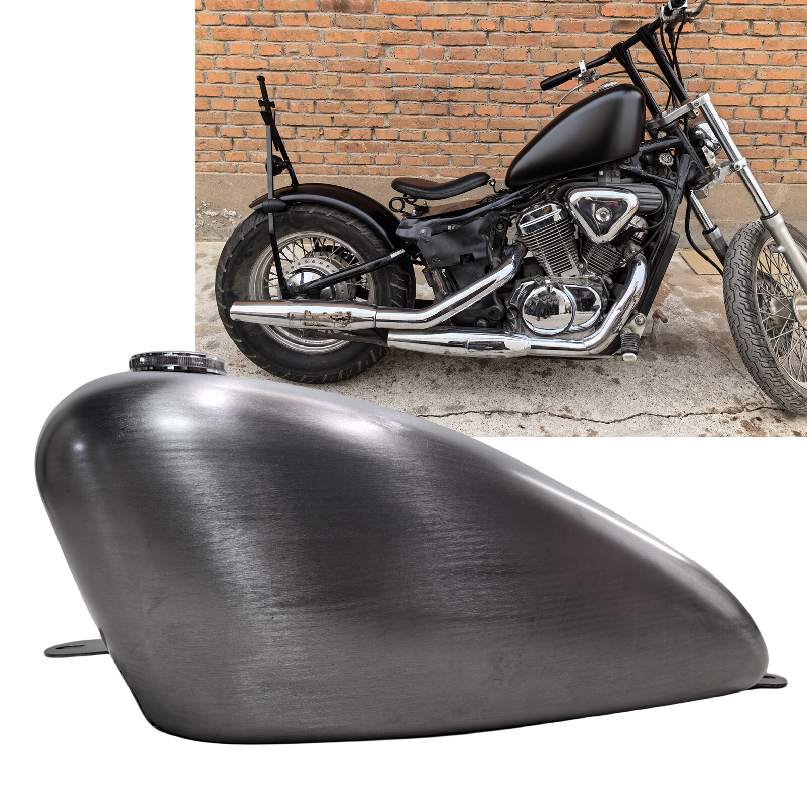 4cm Depth Silver Petrol Gas Fuel Tank For Honda Steed VLX400 600