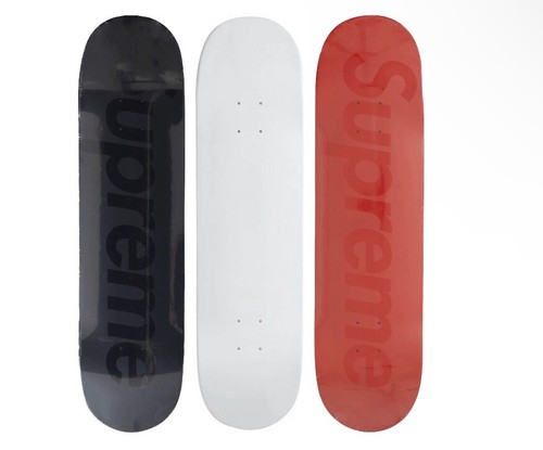 Supreme SS23 White, Black, & Red Tonal Box Logo Skateboard Deck