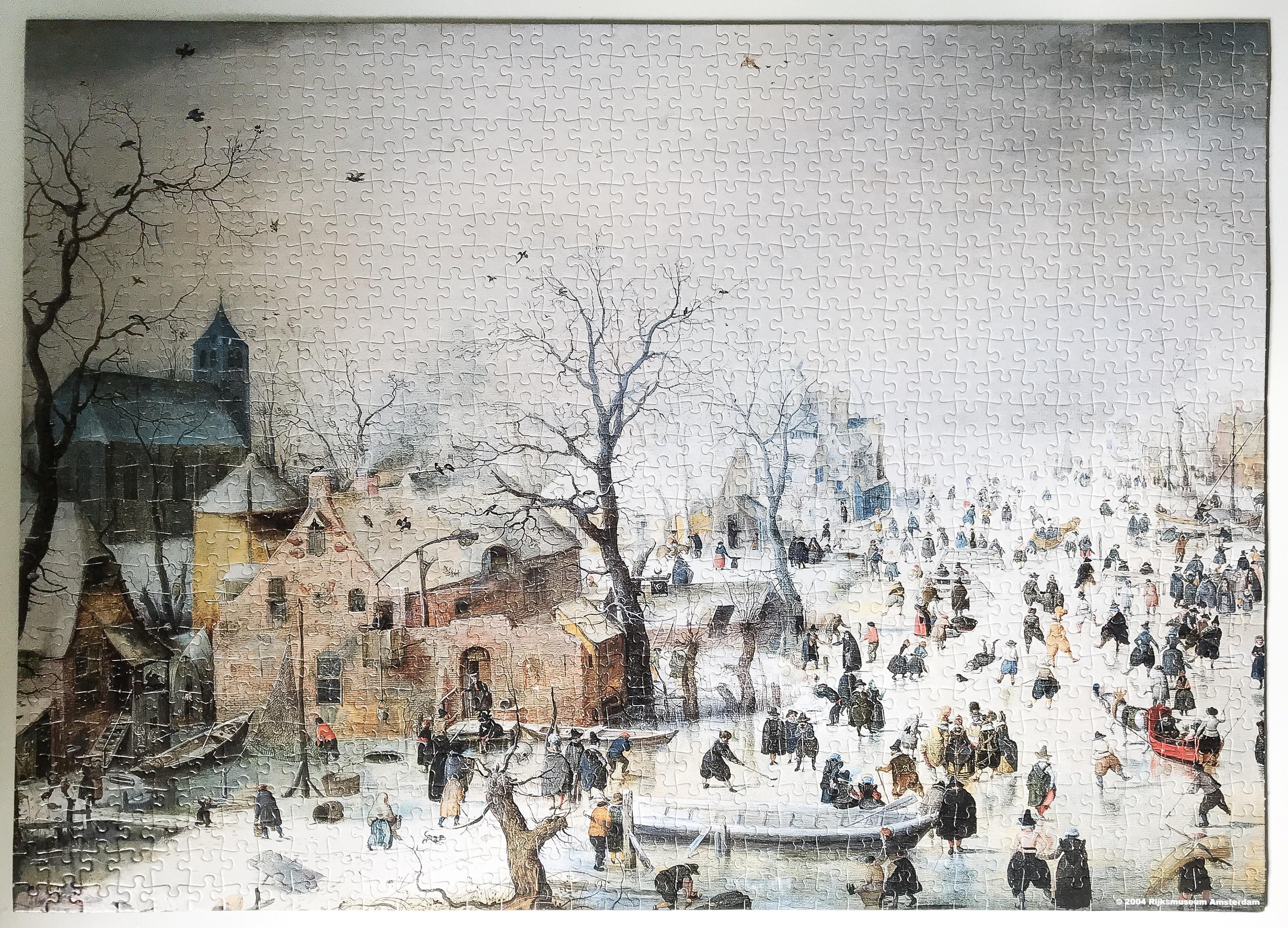 Winter landscape with ice skaters by Hendrick Avercamp. Rijks