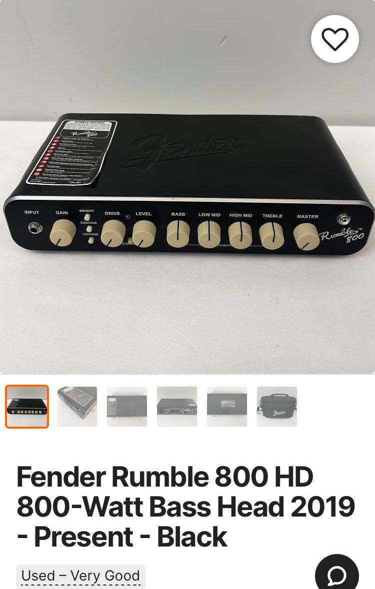 Fender Rumble 800 HD Headについて、何か意見ある？ : r/BassGuitar