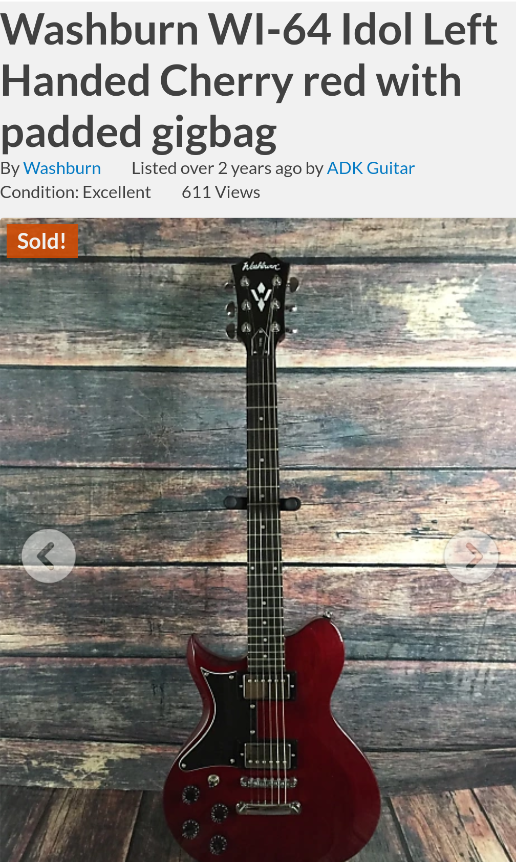 昨日地元のギター屋さんに行ったら、このギターが入荷したばっかりで